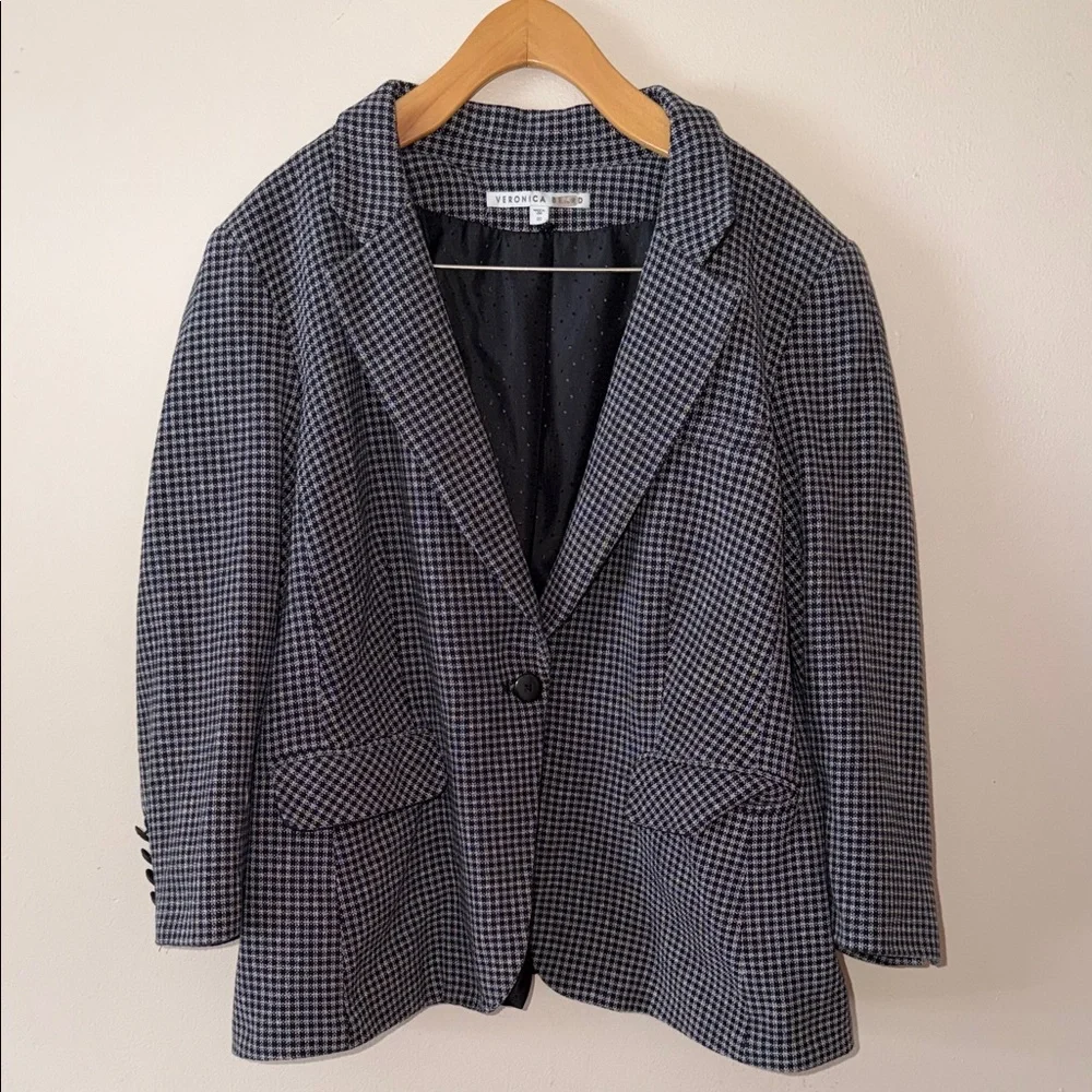 Veronica Beard Schoolboy Jacket Blazer in Houndstooth Size 20 - Picture 2 of 5